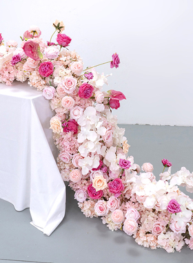 欧式长条桌花餐桌桌花花艺