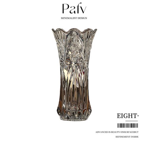 Plife·Eight·花瓶家用客厅欧式水晶玻璃厚重摆件插花器丨九瓣