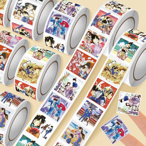 500贴爆款柯南原画壁纸卷卷贴名侦探柯南高颜值彩铅周边手账贴画