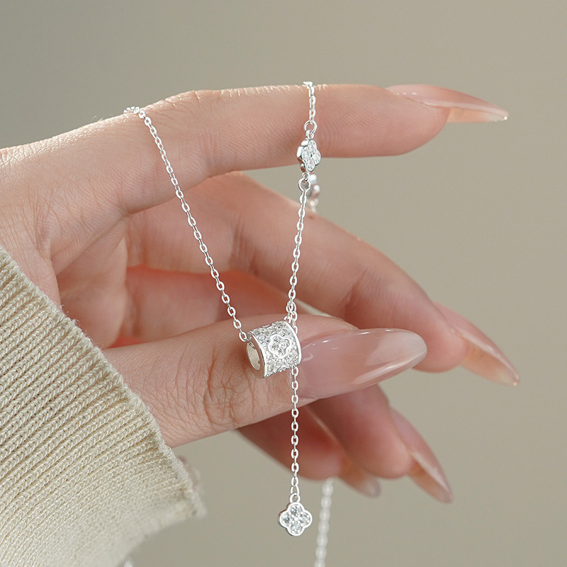 S999足银小蛮腰项链女四叶草