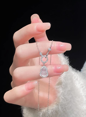 S999纯银葫芦项链女白玉髓足银