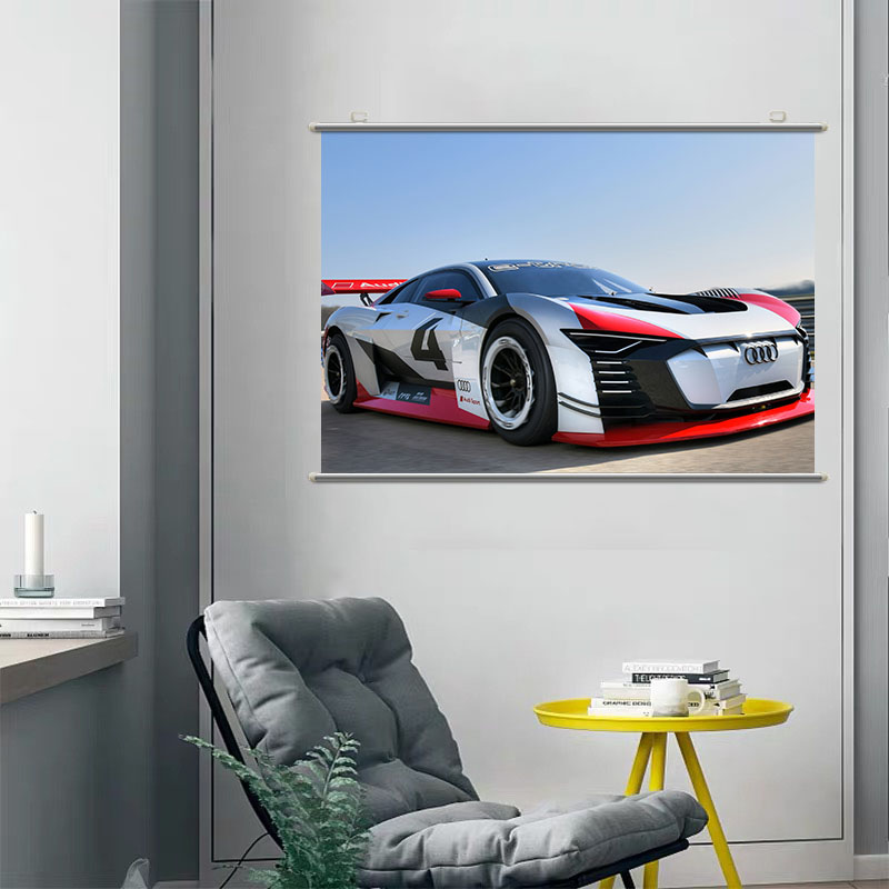 Audi E-Tron汽车高清海报壁纸墙贴背胶自粘学生宿舍卧室卷轴挂画