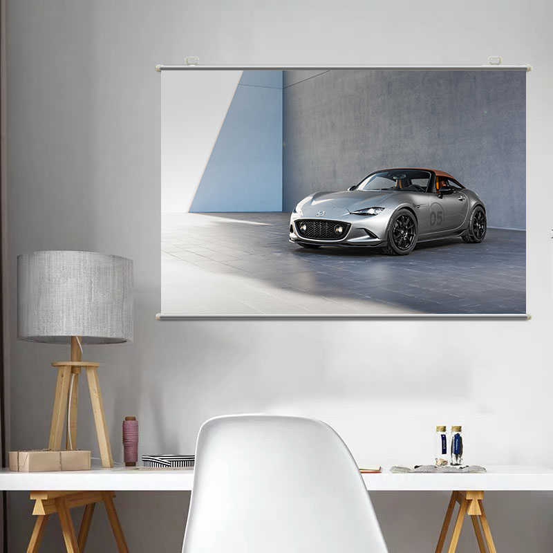 马自达MX-5汽车高清海报壁纸宿舍卧室卷轴挂画铝杆可来图定制包邮