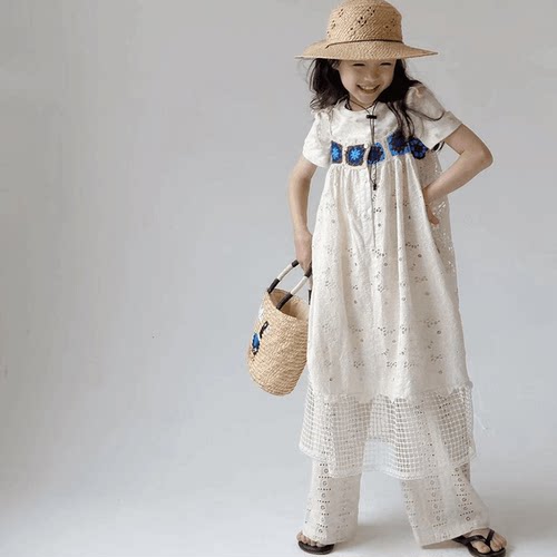 韩系夏季女童吊带防蚊裤