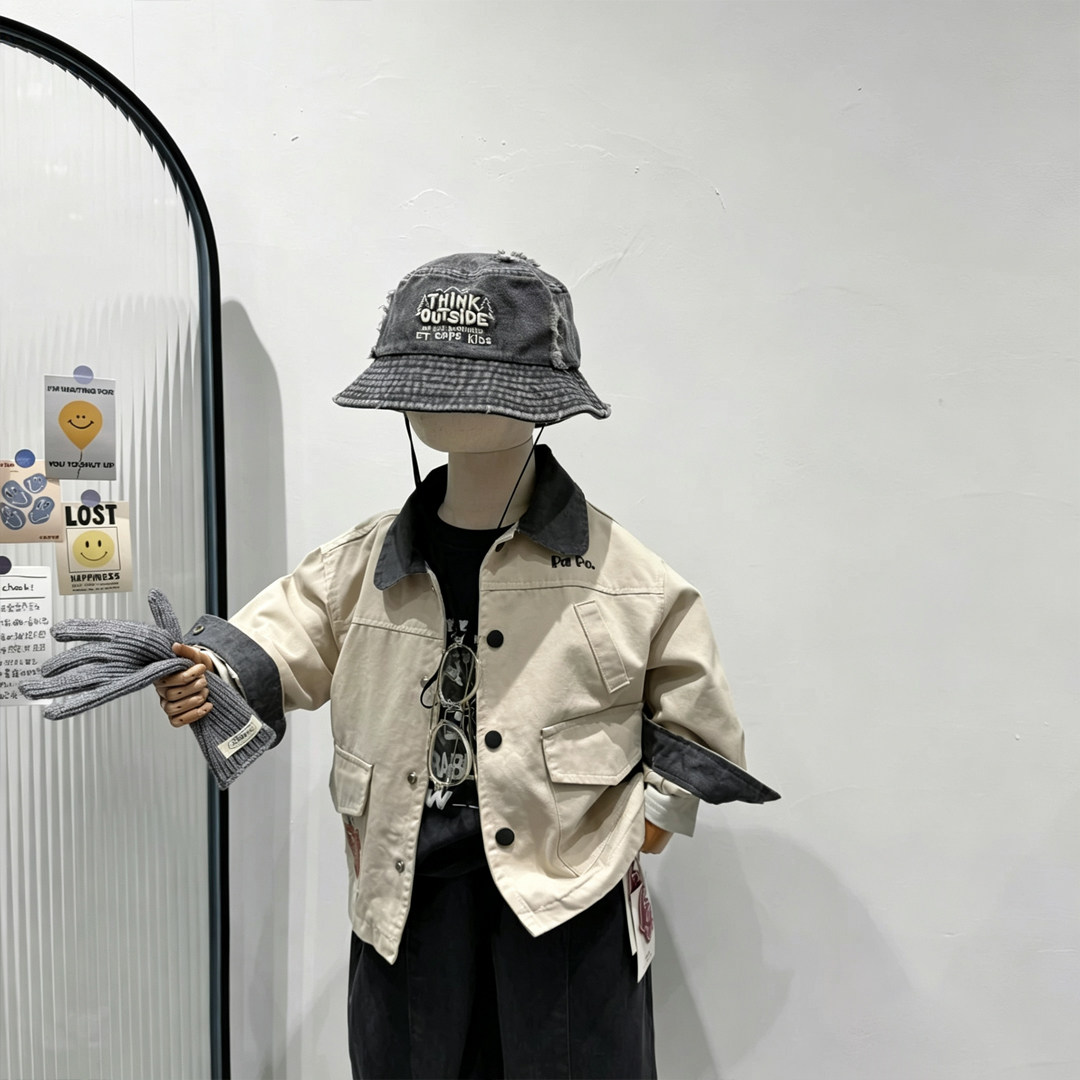 印花长款风衣时尚外套