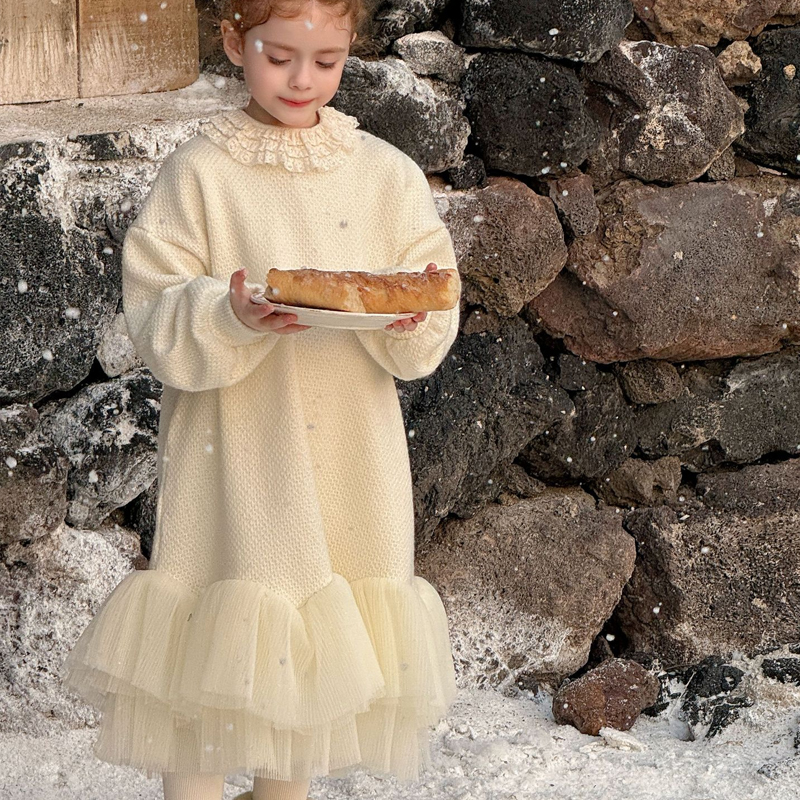 韩版女童加厚针织连衣裙儿童