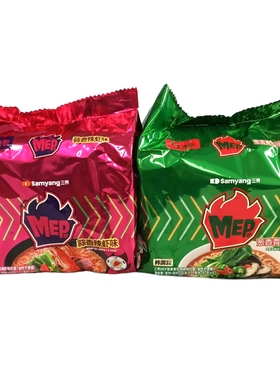 国产三养MEP蒜香辣虾葱香青阳辣椒味方便面夜宵泡面速食100g*5袋