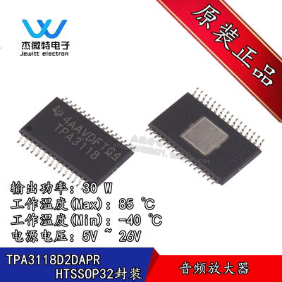 TPA3118D2DAPR HTSSOP32封装 音频放大器 TPA3118D2DAP 全新原装
