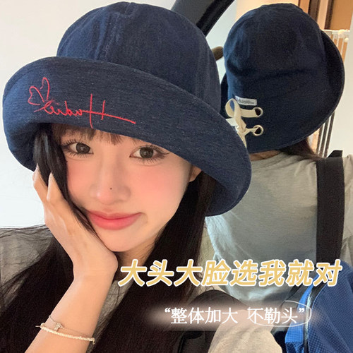 大头围大帽檐复古显脸小时尚