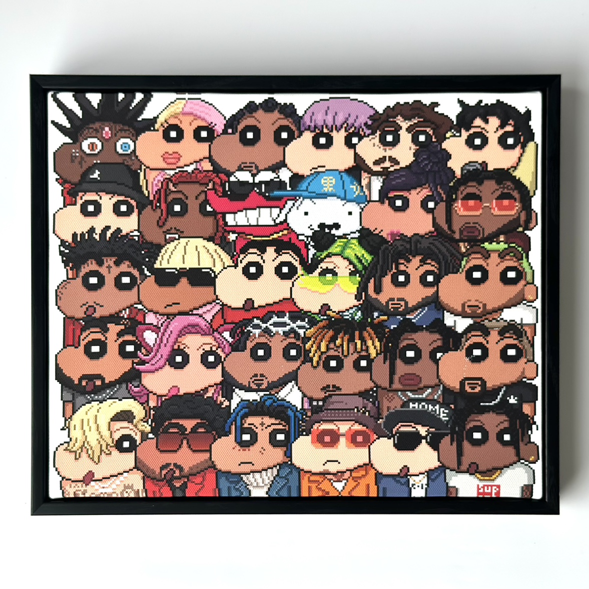 原创hiphop蜡笔全明星像素画生日礼物潮流家居装饰画