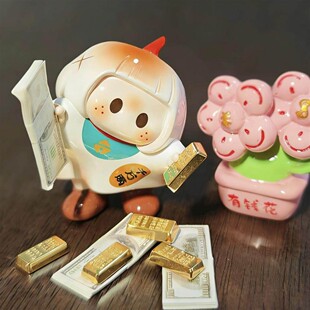 右右酱手持配件上上签套装小金砖钞票yoyo酱娃娃配件装备摆件道具