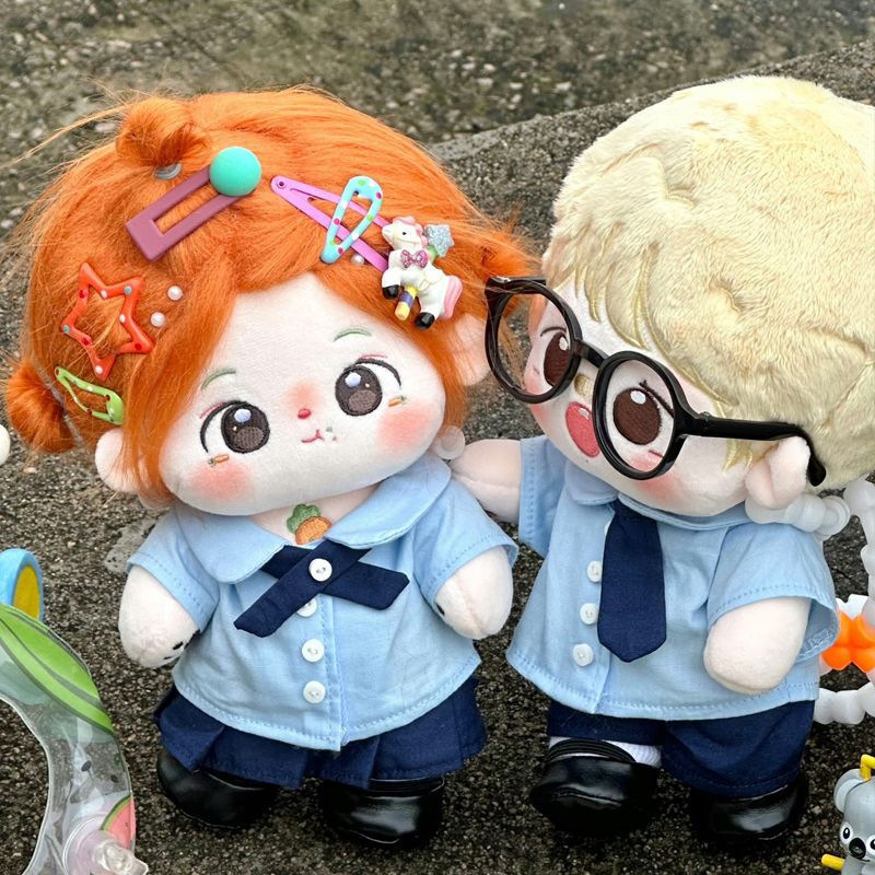labubu娃衣10cm棉花娃娃衣服20cm校服学院情侣款制服裙可换装娃衣