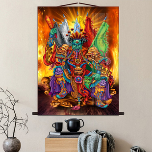 救苦鬼王画像面然大士挂画普渡公卷轴画供奉道场法场神仙画水陆画