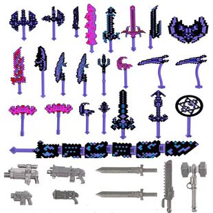 新品我的世界盔甲武器人仔全套装备剑斧刀枪弓箭男孩拼装积木玩具