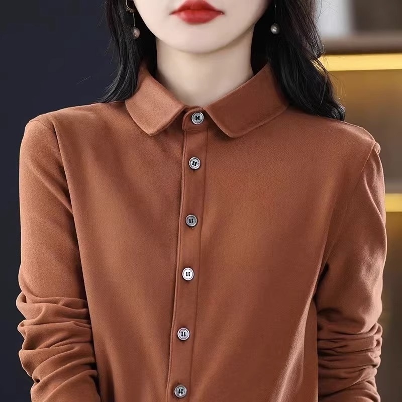 正品清仓新款外贸春秋双面德绒衬衣女装秋冬加厚磨毛保暖打底开衫