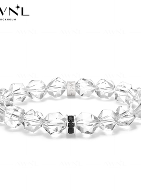 AWNL如意转轮白水晶手链男款小众轻奢设计感礼物送男友