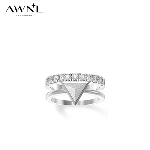 AWNL北欧M陨石引力场戒指女套戒叠戴轻奢饰品礼物送女友送礼