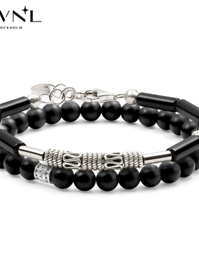 AWNL密宗禅定黑玛瑙手链男双串设计感轻奢小众礼物送礼