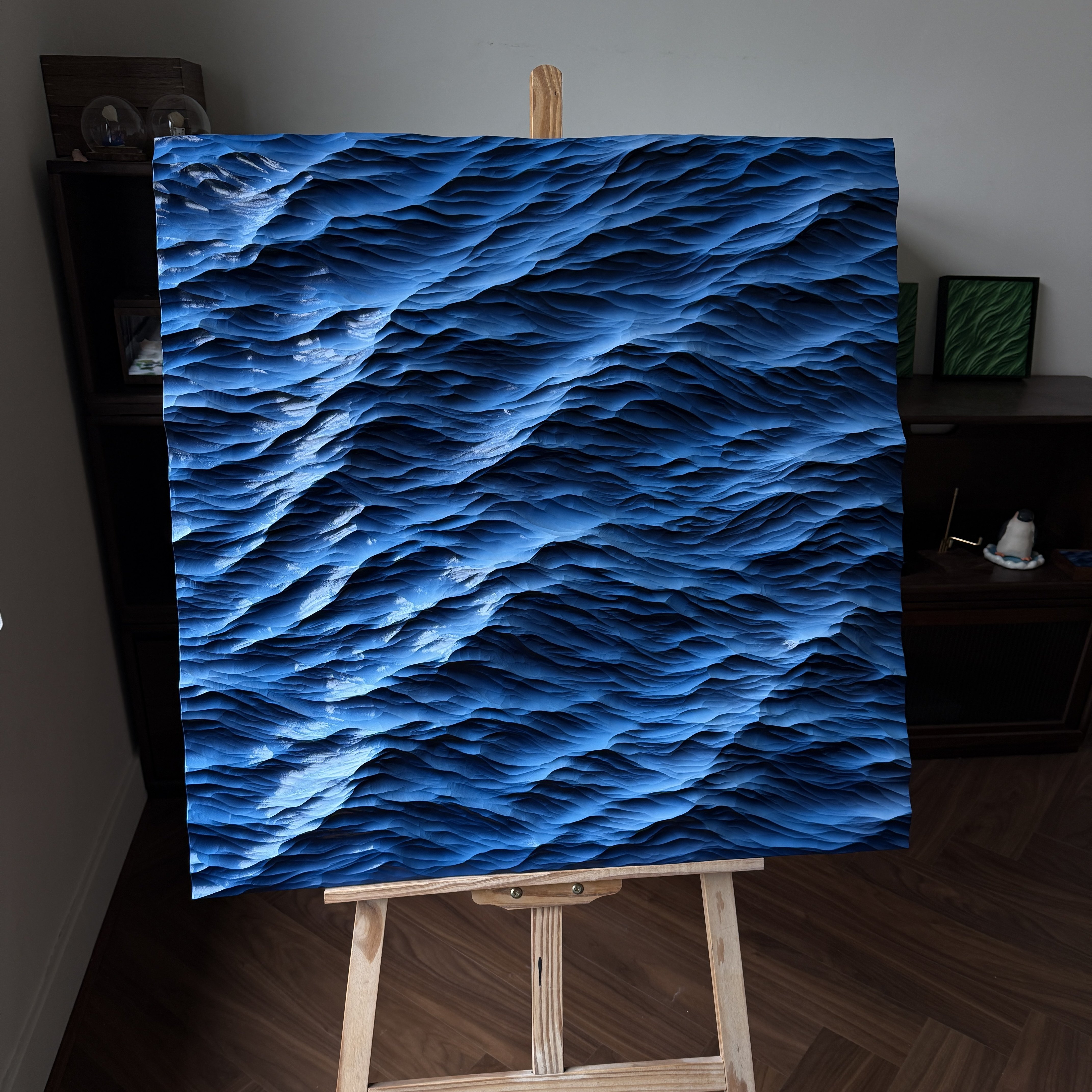 海也手工木雕海浪挂画装饰画图片