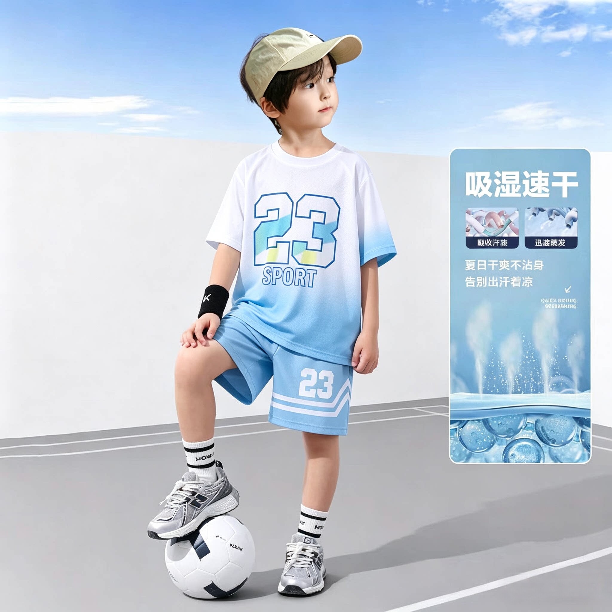 夏季运动男童篮球服套装中小童图片