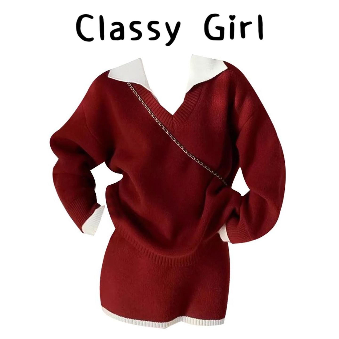 圣诞氛围感新年穿搭红色毛衣套装女秋冬宽松慵懒针织衫短裙两件套,女装/女士精品,大码内搭,淘宝优惠券,粉丝福利购,淘宝优惠卷