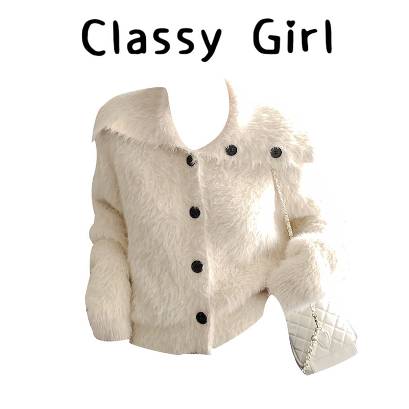 秋冬韩系显瘦气质氛围感毛衣外套