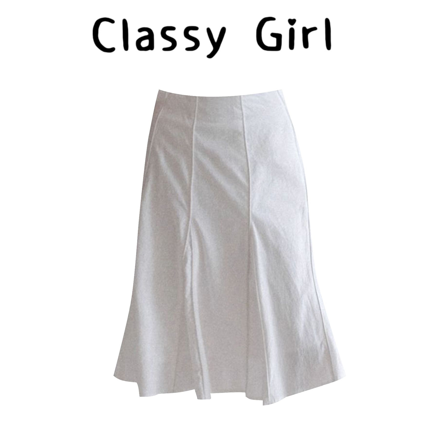 法式白色鱼骨设计感a字半身裙