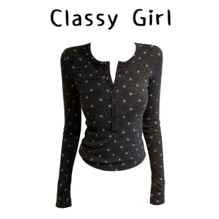 设计感内搭打底衫 T恤女2026早春季 减龄上衣 碎花针织长袖 ins韩式