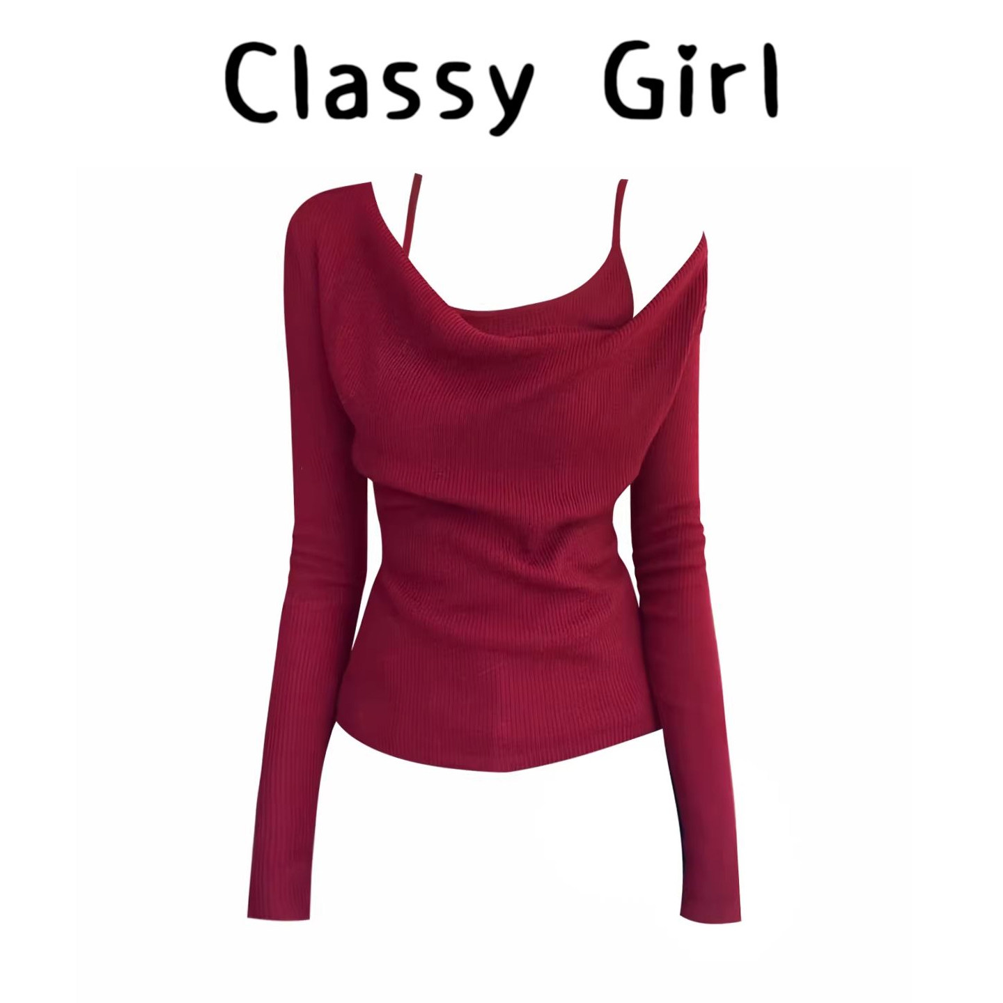 新年氛围感荡领针织衫内搭吊带两件套女秋冬辣妹修身显瘦气质上衣,女装/女士精品,大码内搭,淘宝优惠券,粉丝福利购,淘宝优惠卷