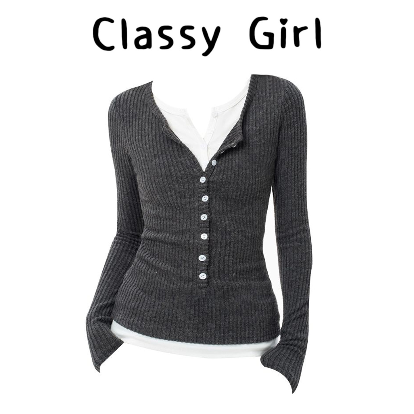 秋冬慵懒高级感假两件针织衫上衣