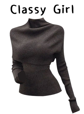 名媛风气质套装女针织衫2025秋冬新款灰色毛衣斗篷披肩针织衫上衣