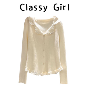 秋冬修身 杏色韩版 女2025新款 针织衫 设计感显瘦内搭打底上衣 长袖