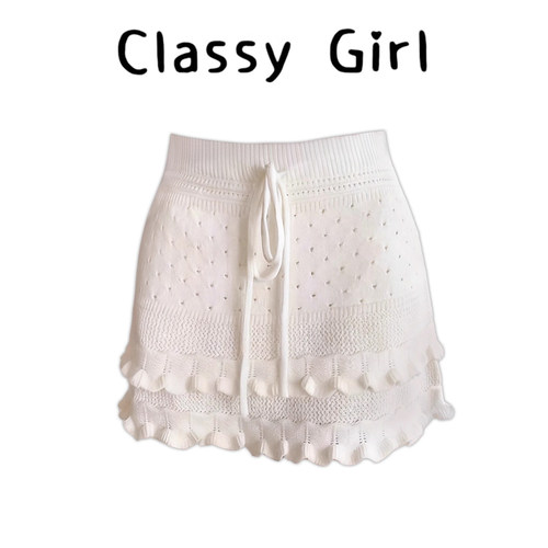 秋冬设计感高腰显瘦针织半身裙