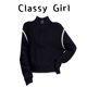 黑色半拉链高领毛衣女秋冬2025新款 Classy girl 宽松拼色针织上衣