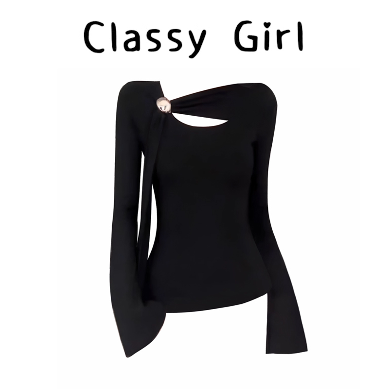 秋冬显瘦气质设计感小众T恤上衣