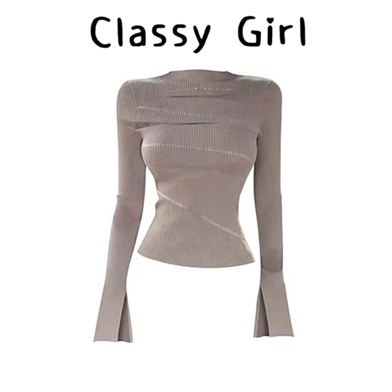 【许我耀眼明星同款】纯欲气质显瘦修身针织衫女秋冬短款绝美上衣,女装/女士精品,大码内搭,淘宝优惠券,粉丝福利购,淘宝优惠卷