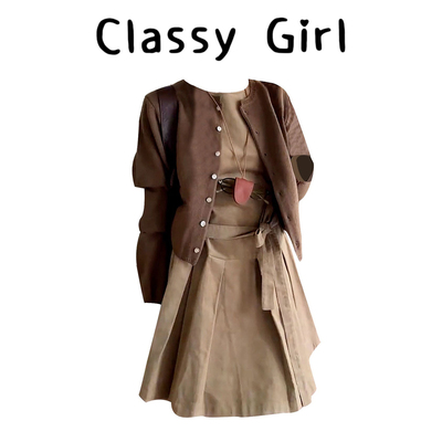 法式气质早秋韩系穿搭一整套装