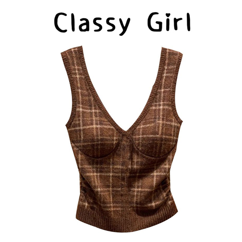 秋冬辣妹风收腰显瘦短款背心上衣