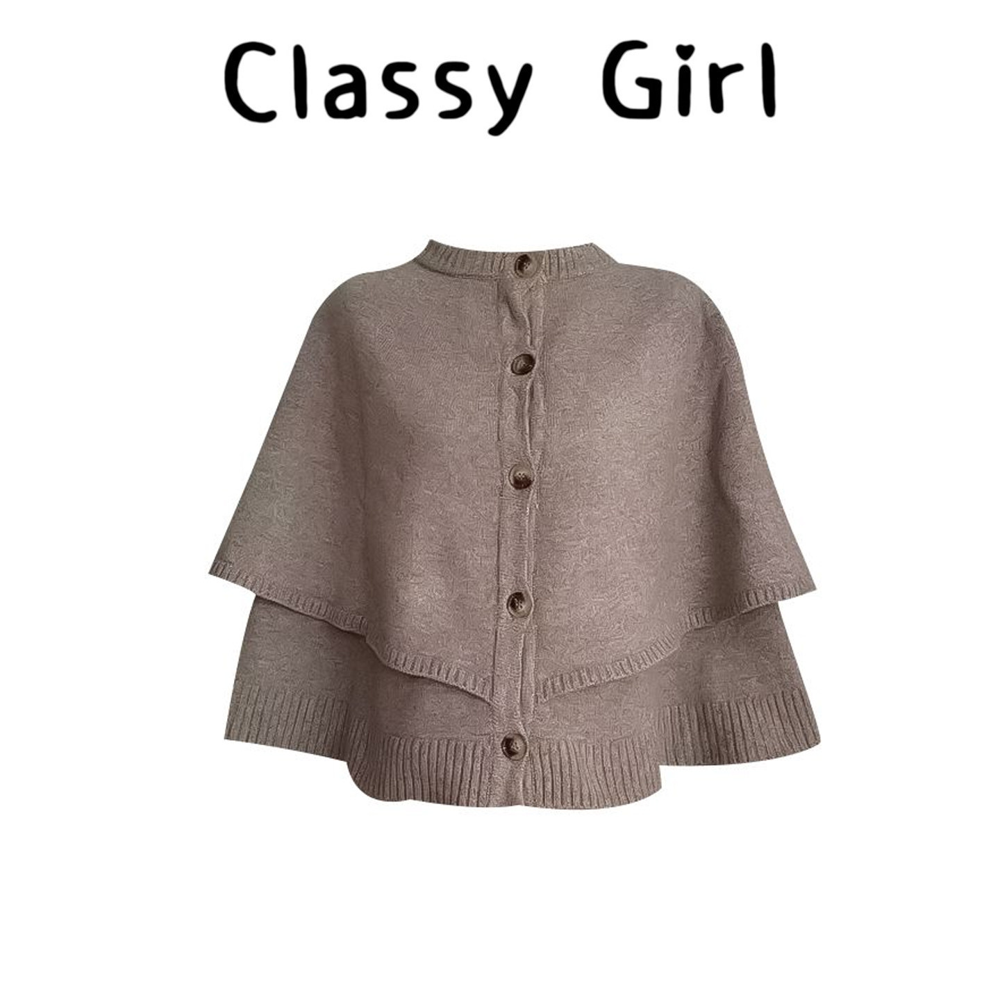 Classy girl  学院风斗篷针织毛衣冬季慵懒宽松气质甜美开衫上衣,女装/女士精品,常规大码外套,淘宝优惠券,粉丝福利购,淘宝优惠卷