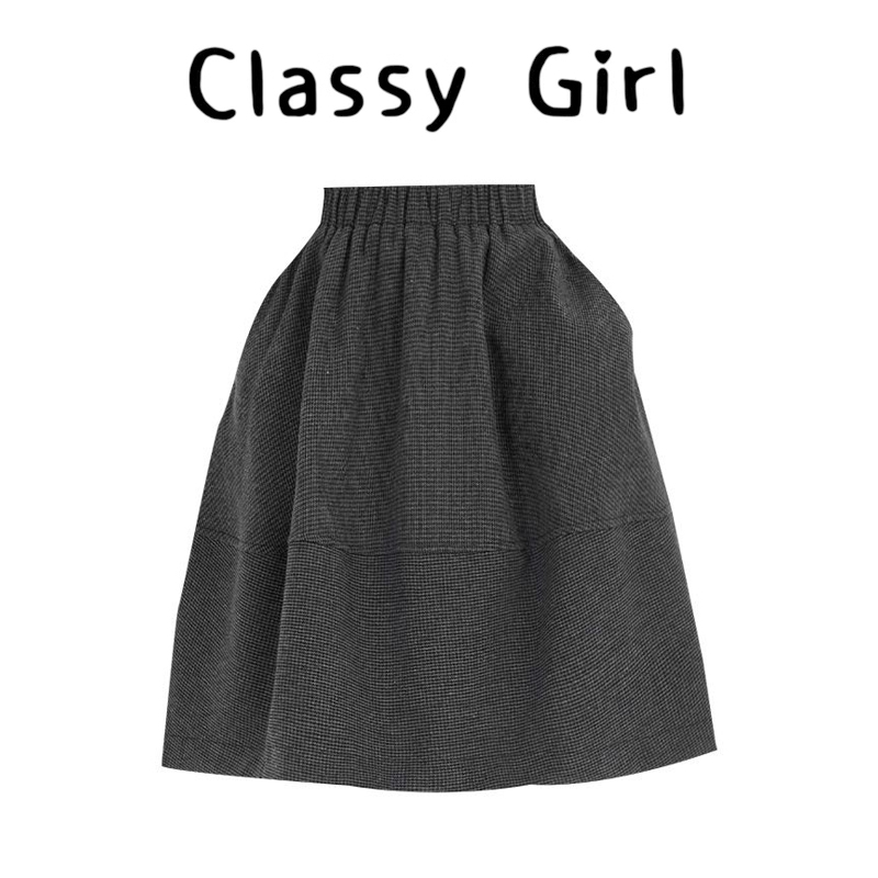 秋冬韩系百搭蓬蓬裙A字裙半身裙