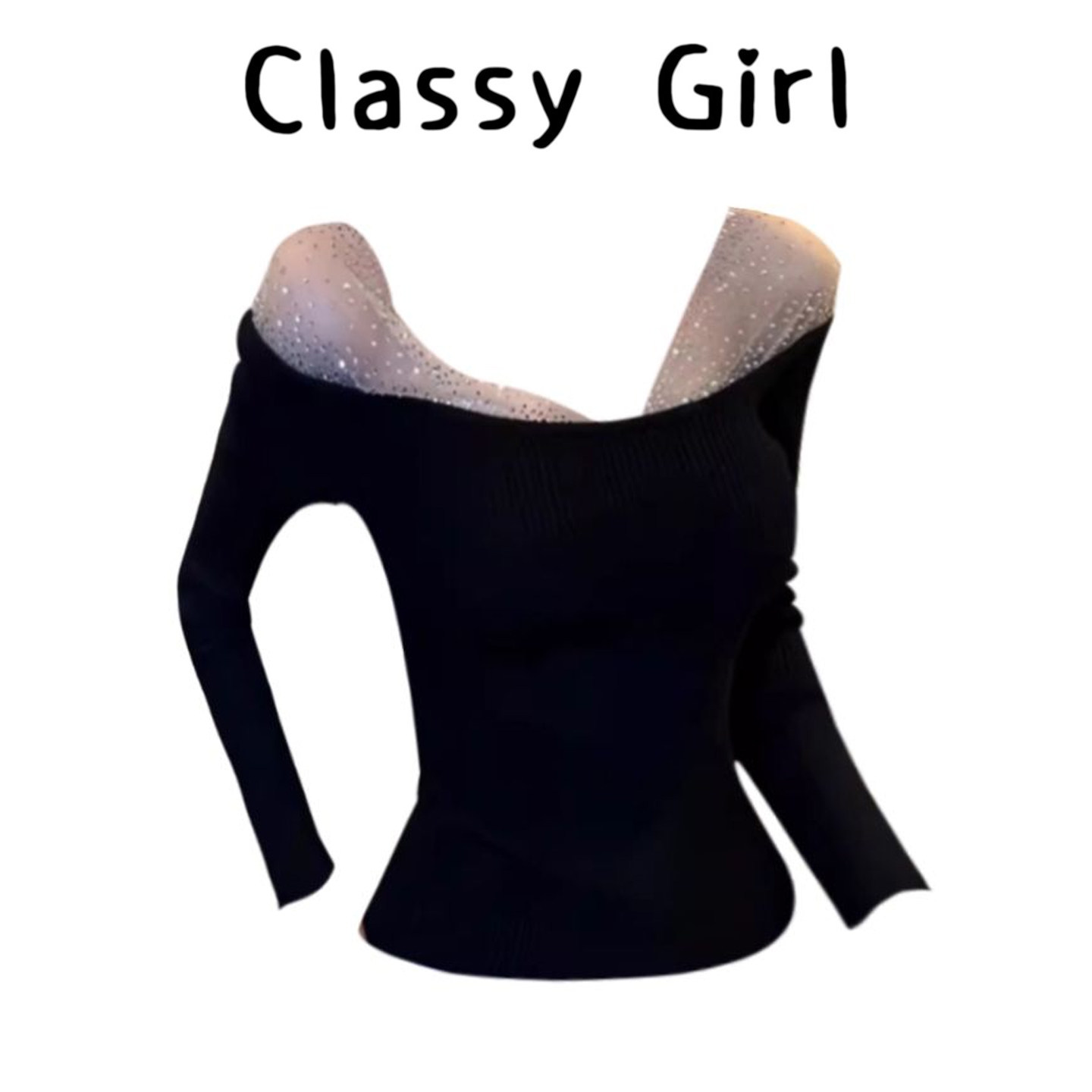 秋冬一字肩重工设计感修身上衣