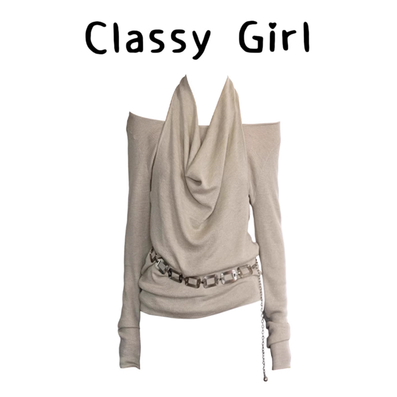 韩系慵懒风气质假两件上衣针织衫