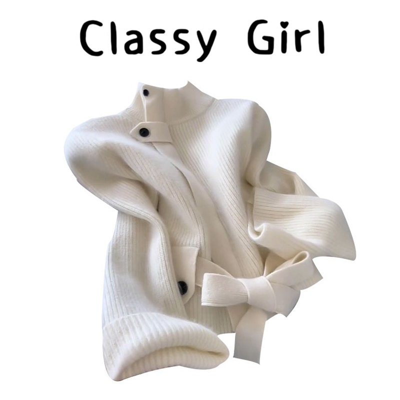 秋冬韩系慵懒风针织衫毛衣外套