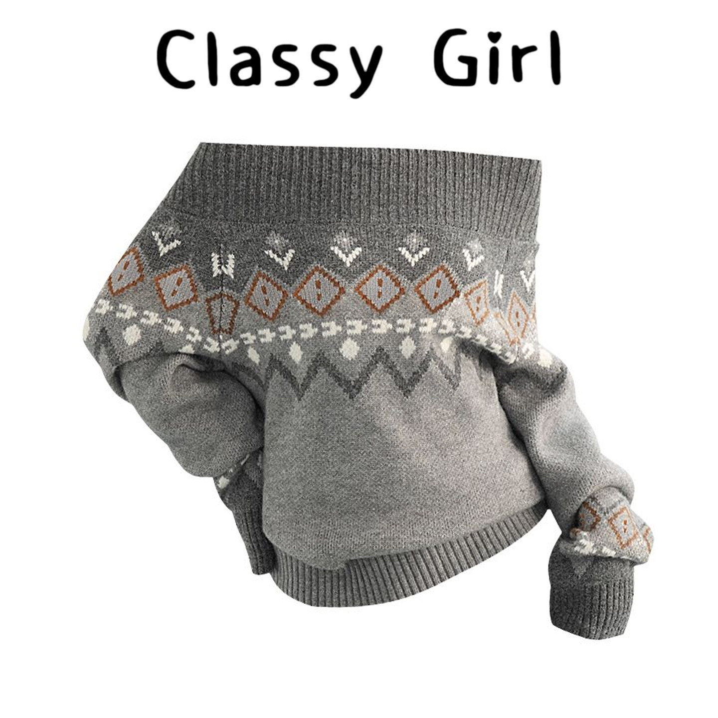 秋冬一字肩慵懒高级感毛衣针织衫