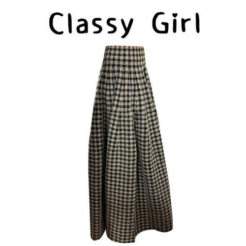 秋冬高腰显瘦气质加厚a字半身裙