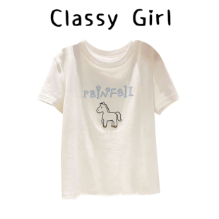 巨好看重工刺绣设计感上衣 新款 韩系简约圆领短袖 t恤女2026年夏季