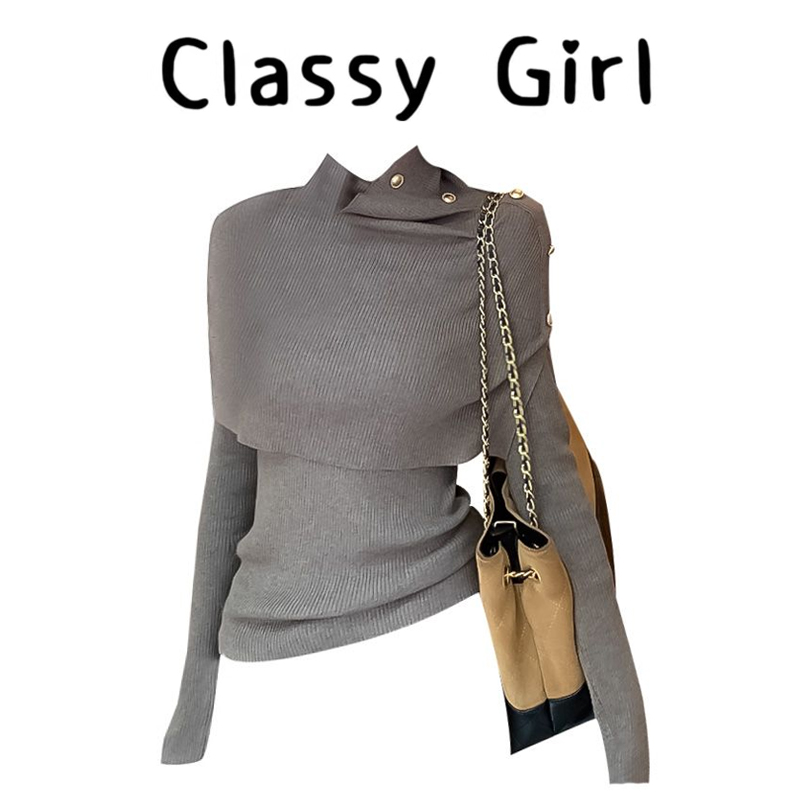 冬季显瘦气质设计感针织衫上衣