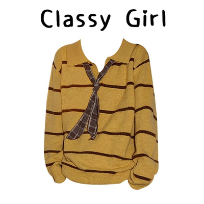 秋冬韩系加厚慵懒针织衫毛衣上衣