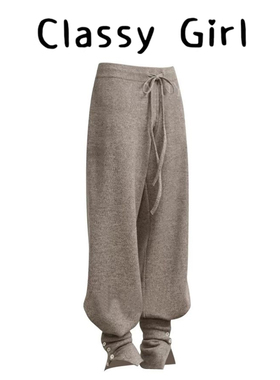 Classy girl 可束脚2026冬季韩系修身高腰保暖微弹百搭针织长裤