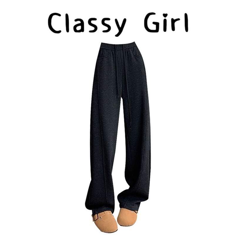 秋冬设计感气质窄版阔腿休闲裤